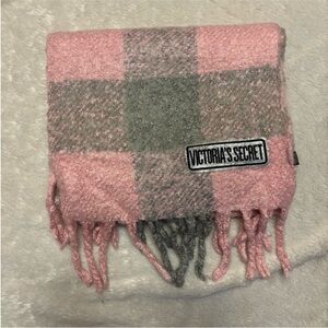 Victoria's Secret Pink and Gray Checkered Scarf
